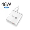 Carregador de parede 48W Reino Unido / US / UE Plug 30W PD Carregamento + 18W QC 3.0 Porta Adaptador mais rápido tamanho pequeno