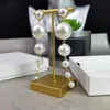 Stud Brand Yellow Gold Color Fashion Jewelery Woman Pearls Earrings Water Party Top Quality Drop Studing Jewelry