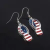 New American Flag Crystal Chinelos Brincos Para Mulheres Menina Criatividade Pentáculo Pentáculo Brincos De Moda Jóias Cosplay Presentes Q0709