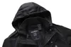 Бомбардировщик мужчина осень утолщение военное пальто хлопчатобумажная армейская куртка черная пилотная куртка с капюшоном теплый пальто мода одежда зима x0710