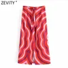 Zevity Femmes Vintage à rayures Floral Impression décontractée A Ligne Midi Jupe Mijer Faldas Mujer Femme Chic Firopler Split Vestido Qun777 210603