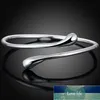 925 Silver Simple Smooth Water Drop Bangle För Kvinnor Manschett BraceletsBangles Bröllopsfest Smycken Gåvor Fabrikspris Expert Design Kvalitet Senaste stil Original