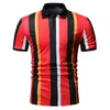 Men039s Polo's Rood Zwart Gestreept Heren Golf T-shirt Zomer Casual Ademend Sneldrogend Shirts Korte Mouwen T-shirt Polyester6528561