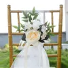 Creative Wedding Chair Cover Decorative Flowers Outdoor Photography Simulation Chair Back Flower Hotel ChairCover Decorations Bouquet w-00969