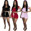 Summer Women Jogger Suit Plus Size 2x Outfits Brodery Track Suits Short Sleeve Crop Top+Shorts Two Piece Set Casual Black Sweatsuits 4524