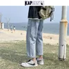 Mäns Jeans Kapments Män Harajuku Wide Leg Baggy Pants 2022 Mens Vintage Japanese Streetwear Denim Trouser Man Y2K Causal Jogger