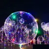 Décoration de fête Fournitures d'événements Festive Maison Jardin 18 pouces Poignée LED Ballon Lumineux Transparent Hélium Bobo Ballons Anniversaire De Mariage K
