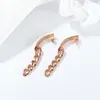 Création Rose Gold Couleur Longue Chaîne Pangle Boucle d'oreille Pour Femmes Géomatisante En Acier Inoxydable Boucles d'oreilles Bijoux