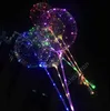 LED BOBO BALLON MET 31.5Inch Stick 3M String Ballon LED-licht Kerstmis Halloween Verjaardag Ballonnen Party Decor Bobo Ballonnen DHS57