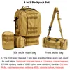أكياس في الهواء الطلق 50L حقيبة ظهر تكتيكية للرجال 4 في 1Molle Sport Bag Bag Climbing Camping 221203