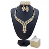 2021 Fashion Exquisite Noble Gold Earrings Whole Nigerian Wedding Women Accessories Jewelry Set Bran W0002