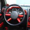 ABS Red Whole Set Interior Decoration Cover Trim Panel Kit For Jeep Wrangler JK 2007-2010 Car Interior Accessories233m