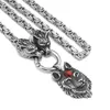 Pendant Necklaces Wolf Necklace Men Jewelry Norse Viking Stainless Steel Chain296L