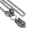 Pendentif Colliers Wolf Collier Hommes Bijoux Norse Viking Chaîne en acier inoxydable296L