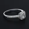 Anéis de cluster Classic100% Prata 925 Jóias para mulheres 18k cor de ouro branco 5mm criado anel de festa de casamento de diamante moissanite