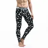 Vêtements de nuit pour hommes Casual Mode Thermo Vêtements Hommes Leggings d'hiver Coton Long Johns Low Rise Imprimé Pantalon Thermique Hommes Under2730