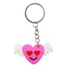 Romantic Love Keychain Pendant PVC Bear Cake Cartoon Key Chain Luggage Decoration Keyring Valentine Day Gift