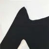 Black Office Lady Elegant Scoop Neck Long Sleeve Solid Mercerized Cotton Pullovers Tee Casual Women Y2K T-Shirt B-076 211011
