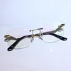 Optical Eyeglasses For Men and Women Retro CT-0120 Style Anti-blue light lens Oval plate Frameless with box