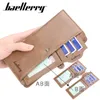 Wallets Baellerry Men Long Fashion Desigh Zipper Card Holder Leather Purse Solid Coin Pocket High Quality Male