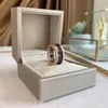 Rose Gold Spring Pressabel Ring Black and White Band Rings Ceramic Double Par Ring High-End Quality Electroplate Ny ankomst EN258F