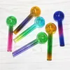10cm Pyrex Glass Oil Burner Pipes Colorful Tobacco Dry Herb Water Hand Pipe Straw Tube Burners For Water Bong Accessories