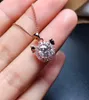 Bonito Animal Dado forma Moissanite pingente colar Ródio chapeado diamante cadeia mulheres na moda jóias