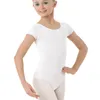 Toddler Girls Short Sleeve Dancewear Leotard Spandex Artistic Gymnastic Tops For Kids Dance Clothes Ballet Bodysuit Stretchy For D346P