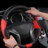 Coprivolanti 1pc Copriauto Antiscivolo Funda Volante Coche Fibra di carbonio Accessori auto in pelle Interni Traspirante Universale