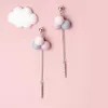 Colorido romántico encantador con pendiente de caída de globo para mujeres 925 STERLING SPARING Sparking Line Tassel Jewelry 210707