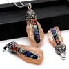 Kedjor 1st mode oregelbundna r￥ malmhalsband naturliga sten ametister multicolor crystal zinc legering kedja kvinnor smycken g￥va 2021