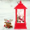 Titulares de vela de natal lanterna lanterna alimentado lâmpada lâmpada decorativa mesa ornamento (frame vermelho, Papai Noel)