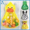 Cute Duck Frog Mesh Net Storage Bag Forti ventose Bagno Organizzatore Acqua Bagnetto Giocattoli per bambini Commercio all'ingrosso