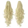 005 rabo de cavalo sintético longo cabelo reto 16quot22quot clipe rabo de cavalo extensão do cabelo loiro marrom ombre cauda de cabelo com drawstr7287402