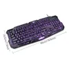 Tastaturen LED 3-Farben-Hintergrundbeleuchtung/Crackle M-200 Multimedia Ergonomische USB-Gaming-Tastatur