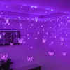 3.5m Butterfly LED Curtain Lights Christmas Garland LED String Fairy Lights For Holiday Wedding Party Home Year Decoration 211109