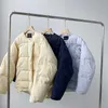 Winter Tricolor Scarf Long-sleeved Down Cotton Coat Women's Korean Loose Casual Student Bread Warm Puffer Jacket Parka 210607