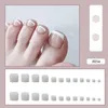 False Nails 24Pcs French Fake Toenails Artificial Toe Art Nail Tips Press On