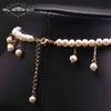 GLSEEVO Original Design Handmade Beaded Tassel Choker Necklace For Best Friend Natural Fresh Water Pearl Luxury Jewelry GN0227