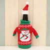 Christmas Wine Bottle Cover Bags Mini Champagne Sweater Santa Claus Bottles Gift Wraps Party Decorations Xmas Supplies YFA3138