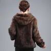 manteau de fourrure de vison haut à manches longues pour femmes mode all-match veste en tricot de vison manteau de fourrure tricoté en vison 211013