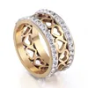 Anelli del cluster Hip Hop Iced Out Bling CZ cuore anello donna anello oro argento colore acciaio inox wedding engagement per le donne gioielli uomo 2022