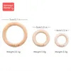 Mamihome 50pc Customize Wooden Ring Baby Teether Bpa Free Beech Teething Toys DIY Nursing Bracelets Gifts Chew Rodents 211106