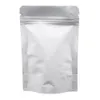 50ピース白クラフト紙マイラーフォイルバッグ食品包装袋はDoypackジッパーロックグリップシールの再現可能な涙ノッチの再利用可能なもの