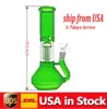 Beaker de vidro cachimbo de água com Árvore de braço Perc downstem recycler Dab Rig Bong 14mm articulação com queimador de óleo de vidro PIEPS Stock nos EUA