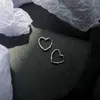 Enkel söt söt hjärta spänne hoop örhängen mode för kvinnor hjärtformad cirkel piercing örhängen smycken s-e1312