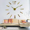 새로운 판매 벽시계 Horloge 시계 아크릴 미러 스티커 거실 석영 바늘 홈 인테리어 210310