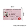 2021 Julklapp Santa hälsningskort Party Favor Funny Driver Licenskort 86 * 54mm Nyårs önskemål
