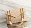 Torebka od projektanta torebki wieczorowe damskie kwadratowy gruby LOULOU torba na łańcuszek z prawdziwej skóry torby na ramię o dużej pojemności wysokiej jakości pikowana listonoszka