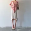 Frauen sexy elegante Bürodame figurbetonter Rock mit hoher Taille dünne Rüschen weibliche Midi-Kleidung zur Arbeit Röcke 210315